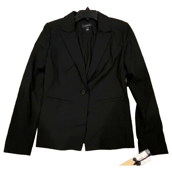 Halogen Stretch One Button Blazer Women's Size 4 Black Career Wear - Picture 1 of 6